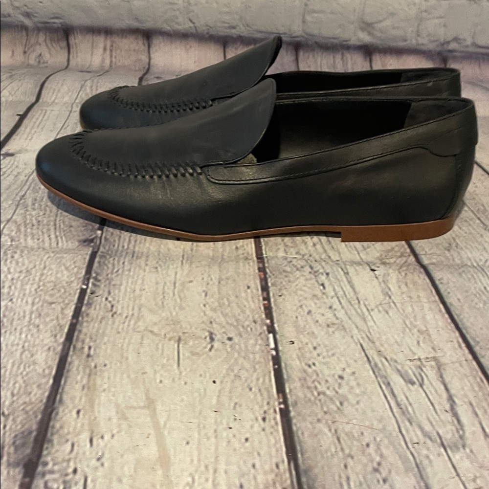 Franco Sarto Black Leather Loafers Sz 9 - Picture 4 of 11